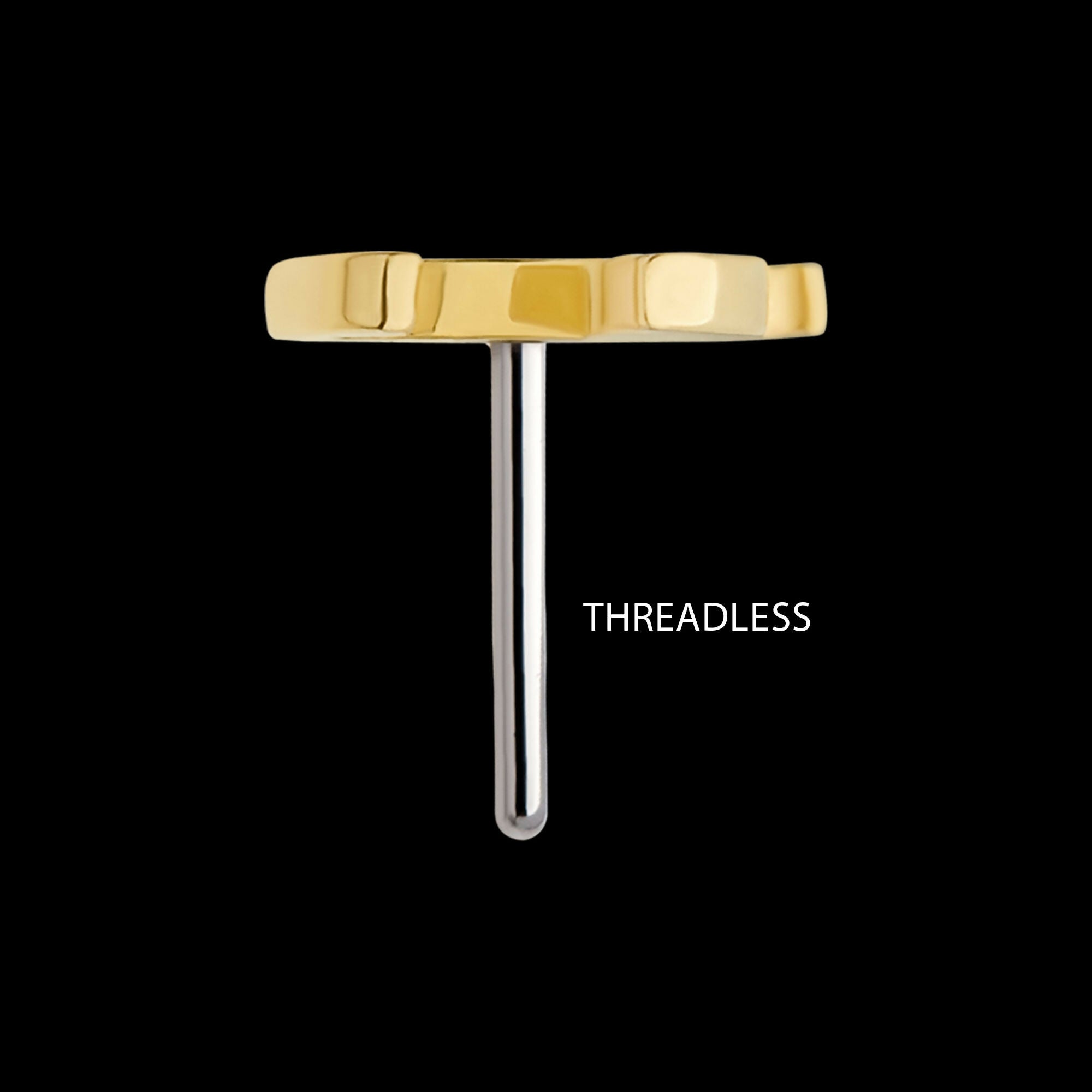 14Kt Yellow Gold Threadless with Dragon Top