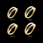 Double Hoop Side Facing Hinged Segment Clicker Earring / Nosering – 14Kt Yellow Gold