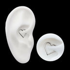 Heart Shape Hinged Segment Clicker Hoop Earring / Nosering – Titanium