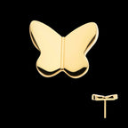 24Kt Gold PVD Titanium Threadless Butterfly Top