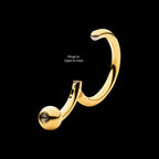 24KT Gold PVD Titanium Ball Hinged Segment Ring Earring / Nosering