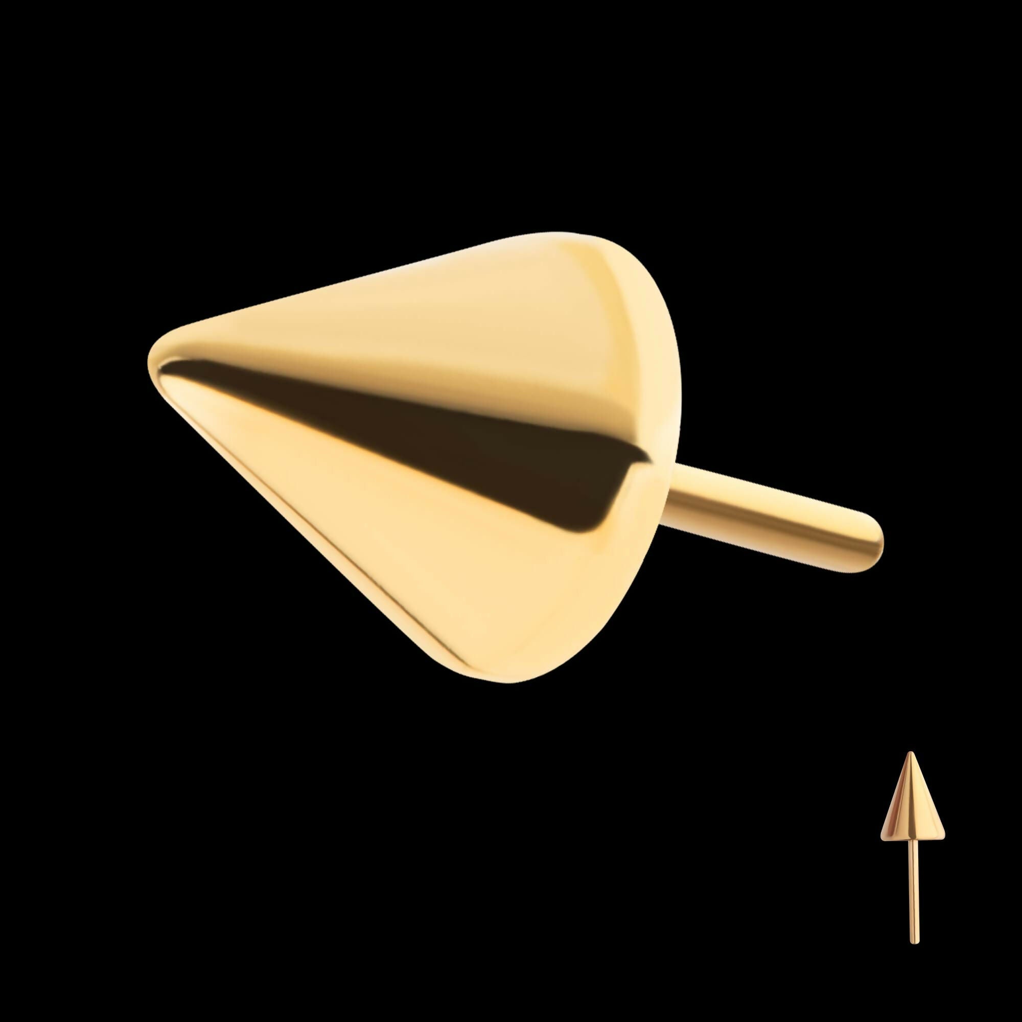 24Kt Gold PVD Titanium Threadless Spike Top