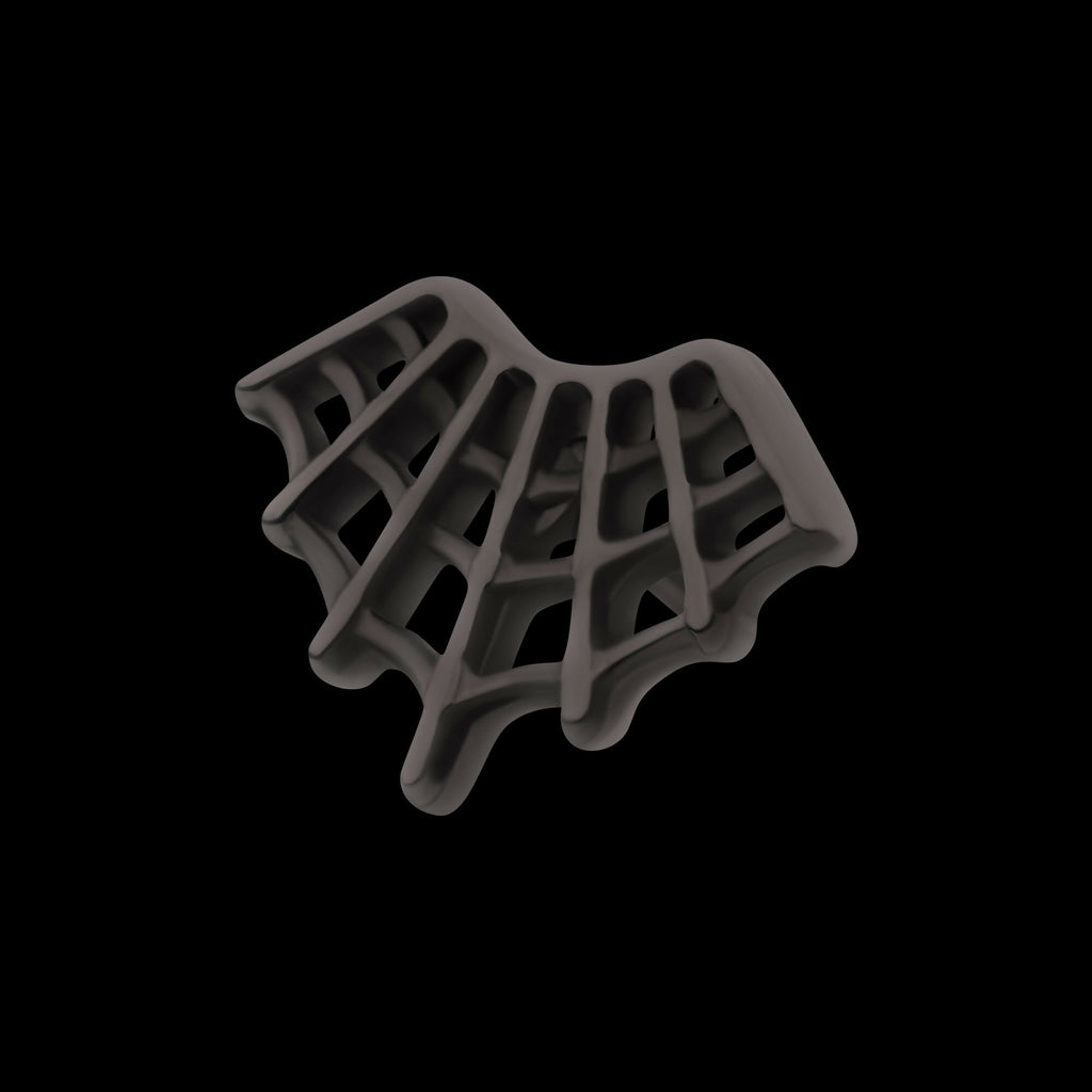 Black PVD Titanium Threadless Fan Shape Spiderweb Top