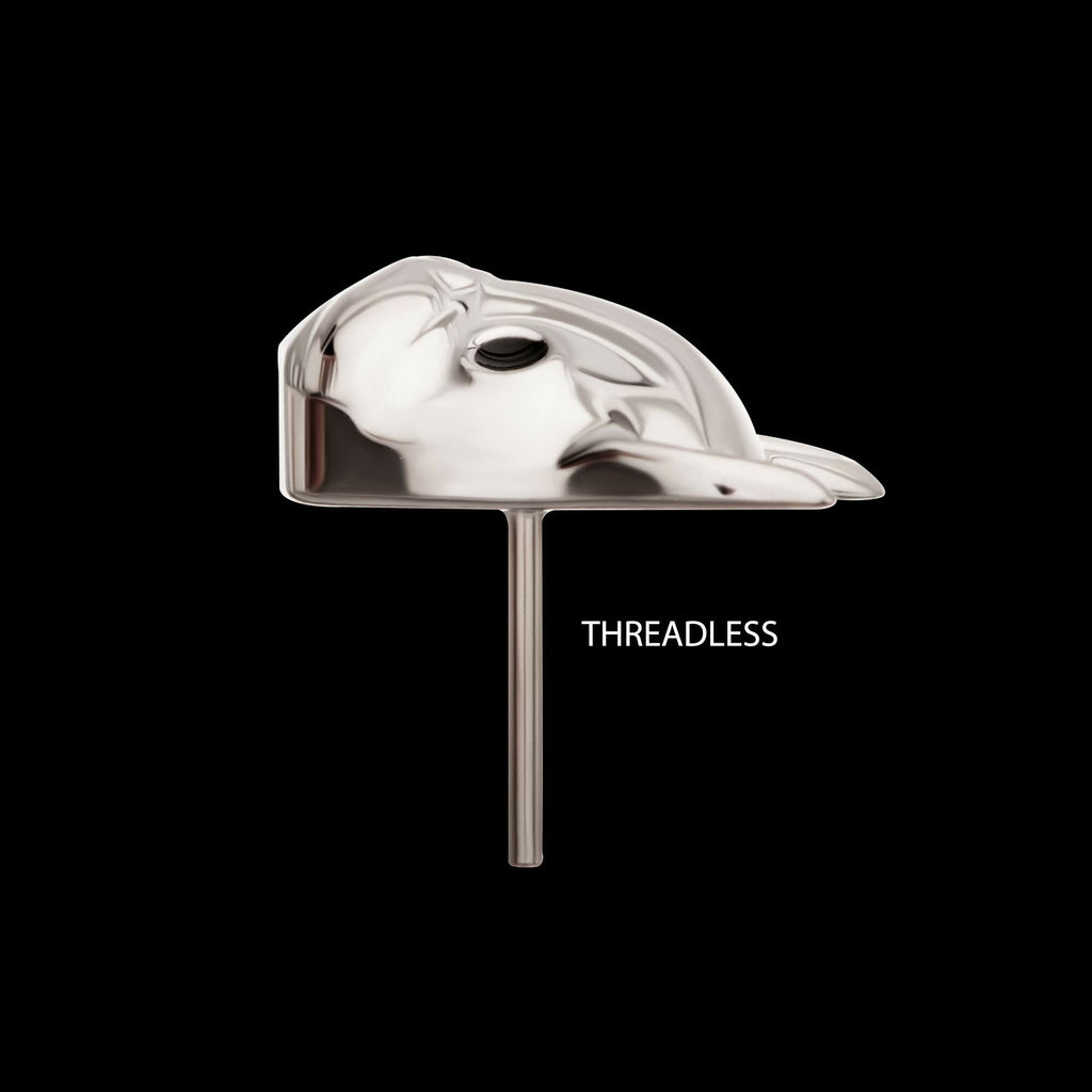 Titanium Threadless 3D French Bulldog Head Top