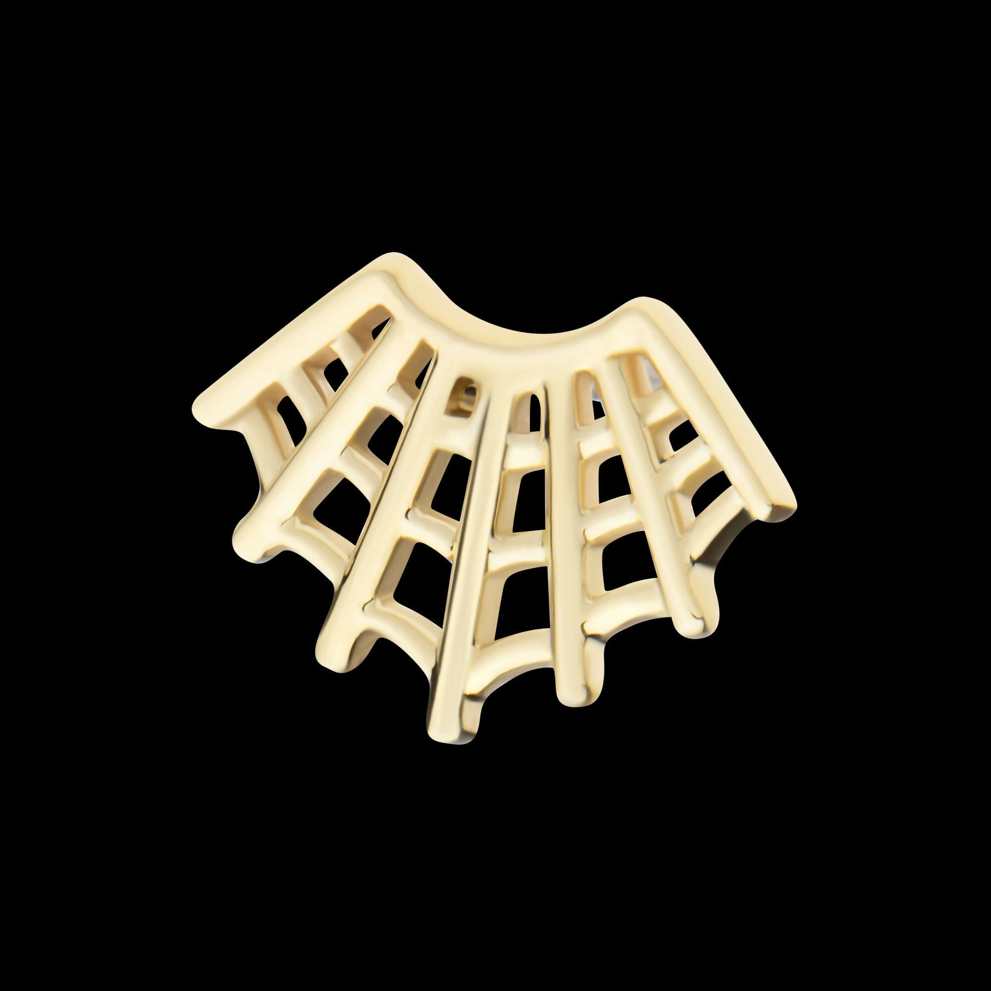 14Kt Gold Threadless Fan Shape Spiderweb Top