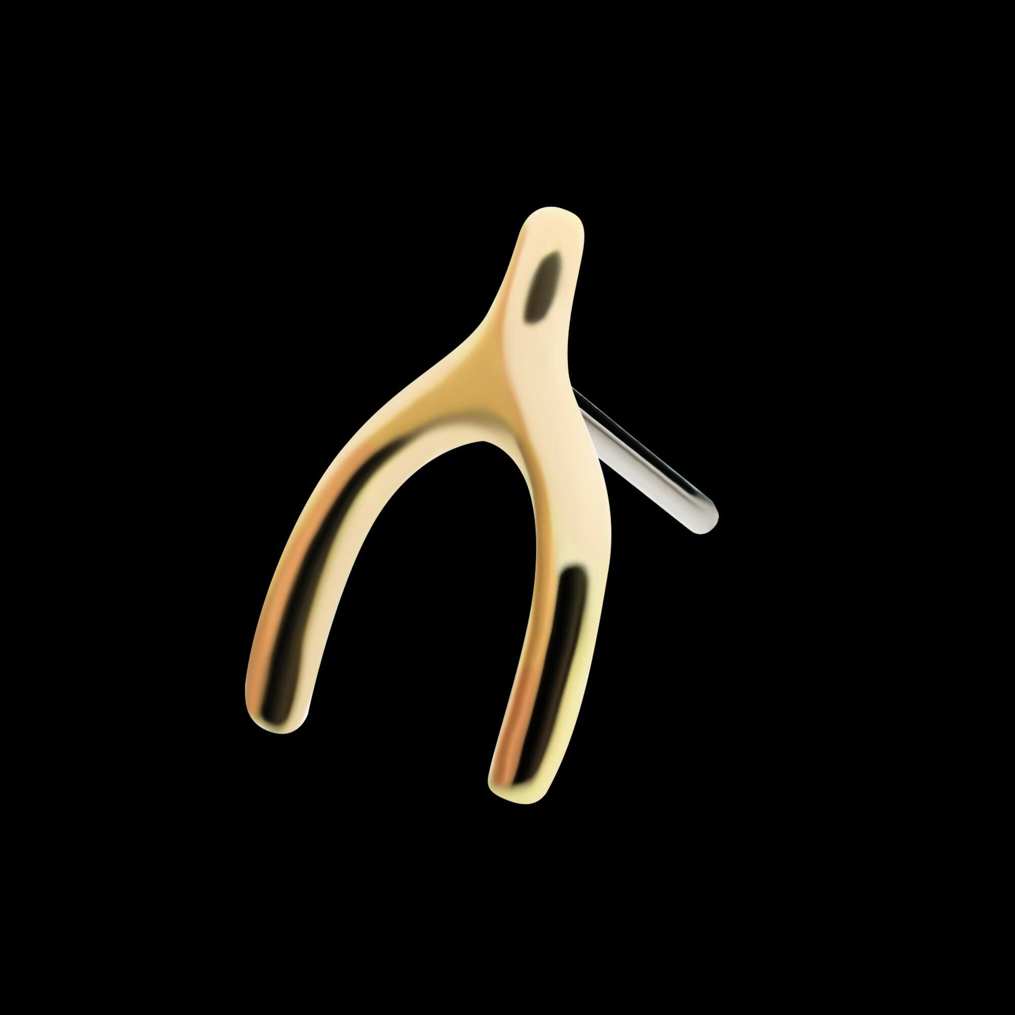 14Kt Gold Threadless Wishbone Top