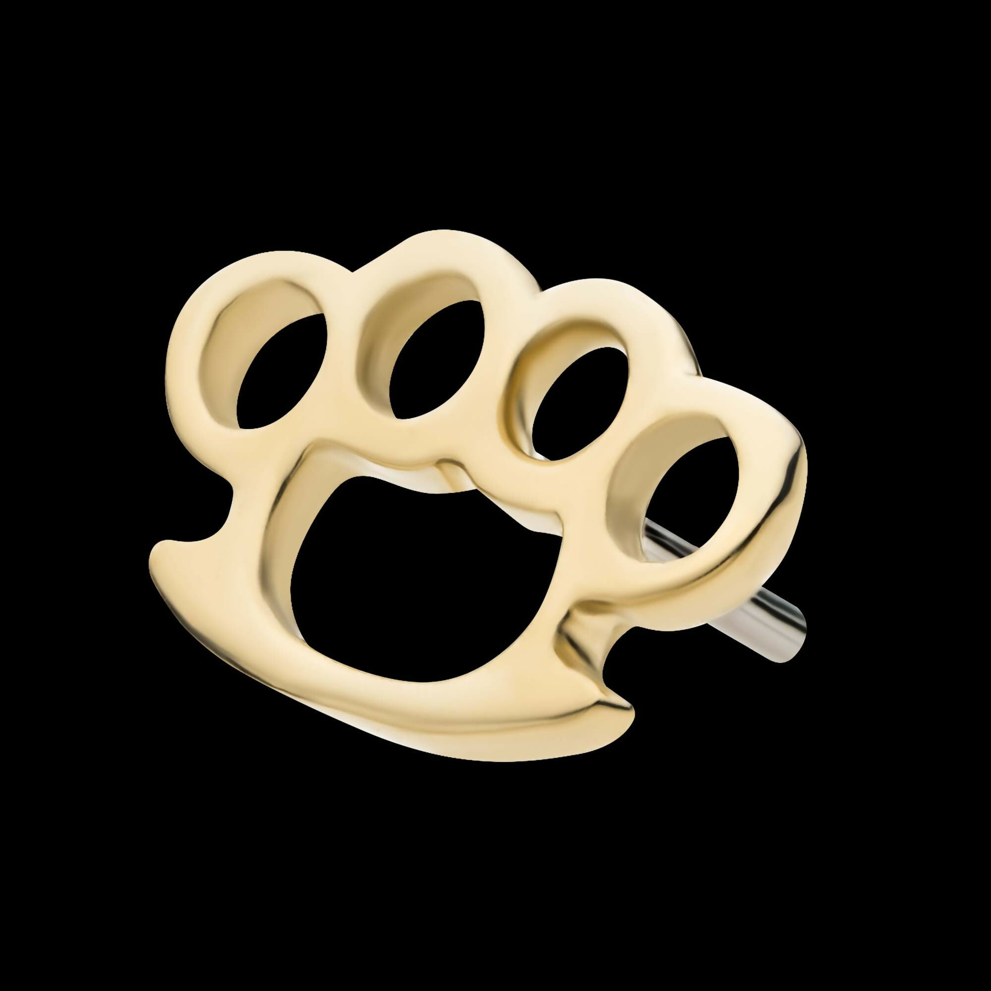 14Kt Yellow Gold Threadless Brass Knuckle Top