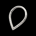 Hammered V-Shape Front Facing Hinged Segment Clicker Hoop Earring / Nosering – Titanium