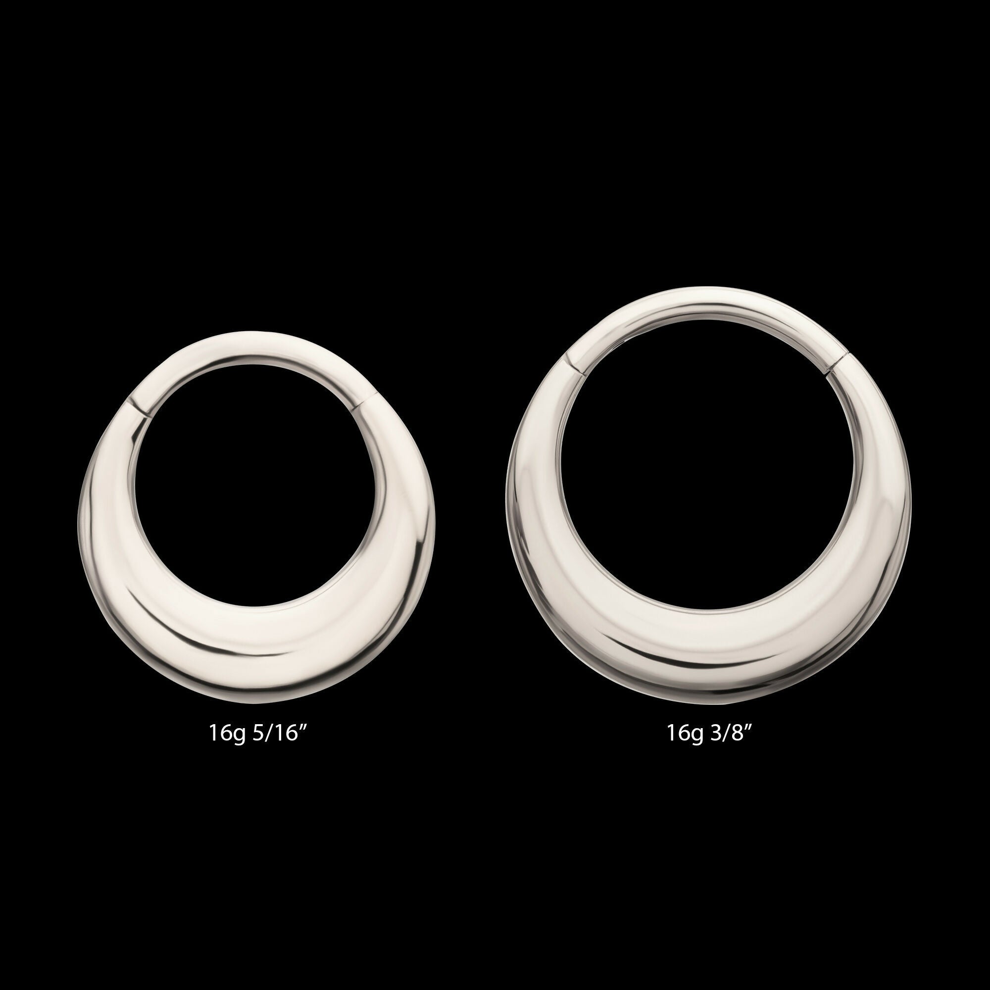 Sleek Dome Septum Front Facing Hinged Segment Clicker Hoop Earring / Nosering – Titanium