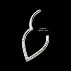 Hammered V-Shape Front Facing Hinged Segment Clicker Hoop Earring / Nosering – Titanium