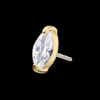 14Kt Gold Threadless with Marquise Prong Gem Top