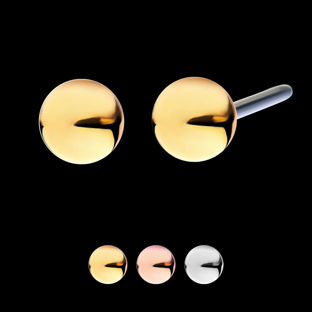 14Kt Gold Threadless Ball Top