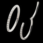 Titanium with 1mm CNC Set Clear CZ Eternity Gem Side Facing Hinged Segment Clicker