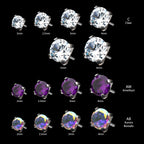 Titanium Threadless with 4-Prong Set CZ Front Facing Top