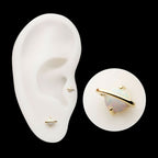 14kt Yellow Gold Threadless Planet Top with Prong Set White Opal