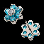 Titanium Threadless with Prong Set 7 CZ Flower Top