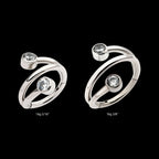 Double Ended Twist Side Facing Hinged Segment Clicker with Bezel Set Clear CZ Hoop Earring / Nosering – Titanium