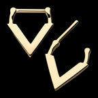 Downward Facing Triangle Septum Clicker Hoop Earring / Nosering – 14kt Yellow Gold