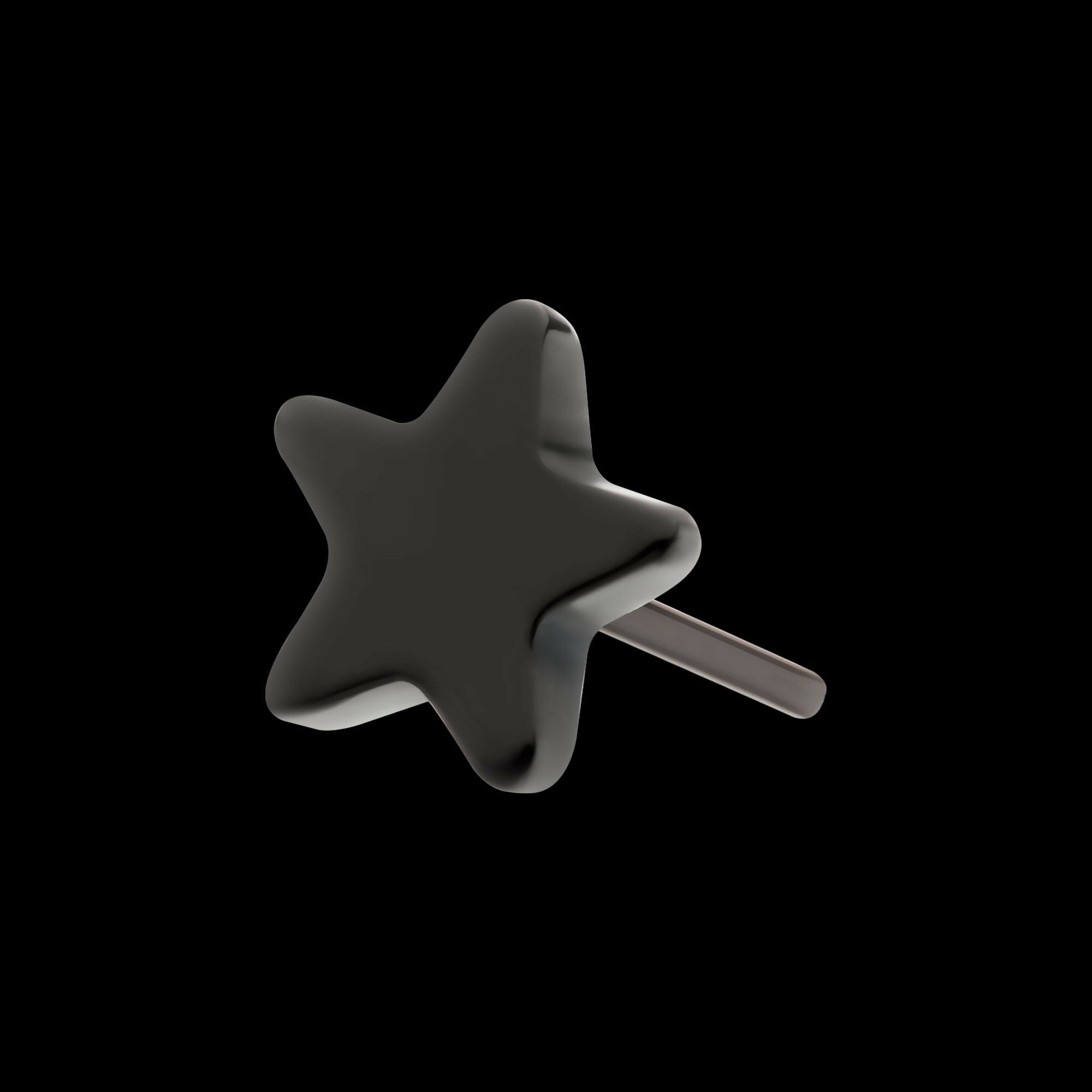 Black PVD Titanium Threadless Star Top