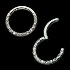 Bezeled 12 Swarovski Crystal Set On Hinged Segment Clicker Hoop Earring / Nosering – Titanium