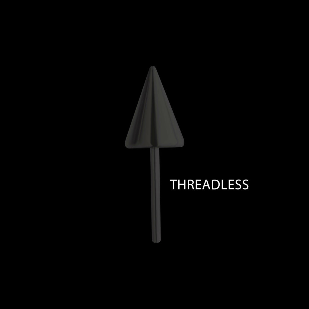 Black PVD Titanium Threadless Spike Top