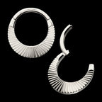 Radiant Wide Hoop Front Facing Hinged Segment Clicker Earring / Nosering – Titanium