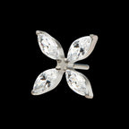 Titanium Threadless Pronged Marquise CZ 4-Blade Ceiling Fan Shape Top