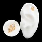 14Kt Yellow Gold Threadless Bezel Set Teardrop & Round Gem/Opal Mandala Dangle Top