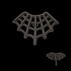 Black PVD Titanium Threadless Fan Shape Spiderweb Top