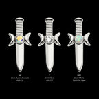 Titanium Threadless with Bezel Set 2mm CZ/Opal Triple Moon Phase Dagger Top