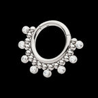 Titanium Clustered Beads with 7 Bezel Round CZ Front Facing Hinged Segment Clicker