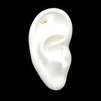 14Kt Gold Threadless with 4 Marquise Clear CZ Top