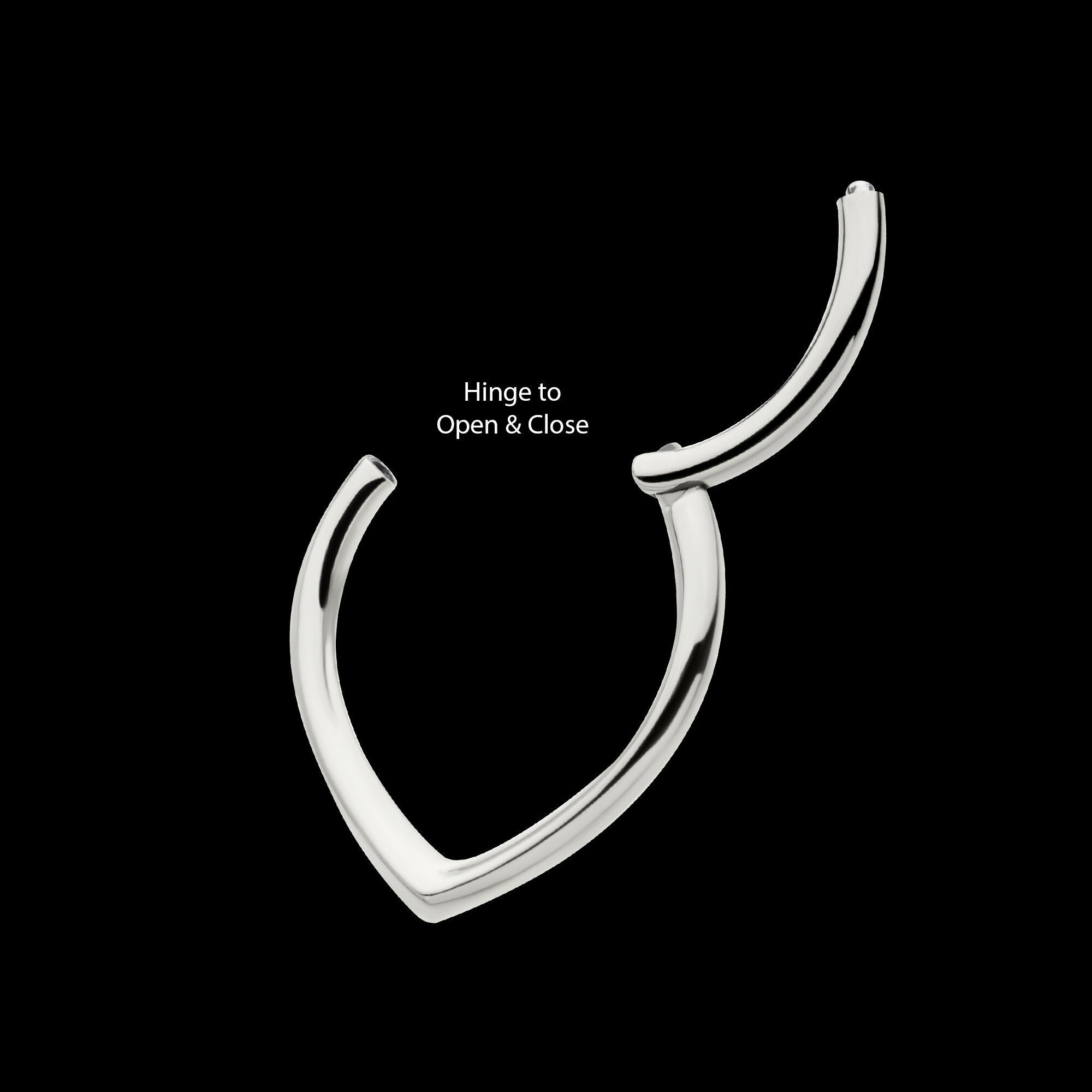 Teardrop Hinged Segment Clicker Hoop Earring / Nosering – Titanium