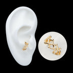 Woven Crown of Thorns Side Facing Hinged Segment Clicker Hoop Earring / Nosering – 14Kt Yellow Gold