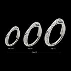Crisscross with CZ Side Facing Hinged Segment Clicker Hoop Earring / Nosering – Titanium