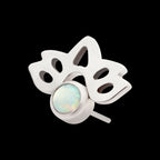 Titanium Threadless with Bezel Set Opal Lotus Flower Top