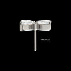 Titanium Threadless Pronged Marquise CZ 4-Blade Ceiling Fan Shape Top