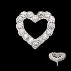 Titanium Threadless Pave Set Gem Hollow Heart Top