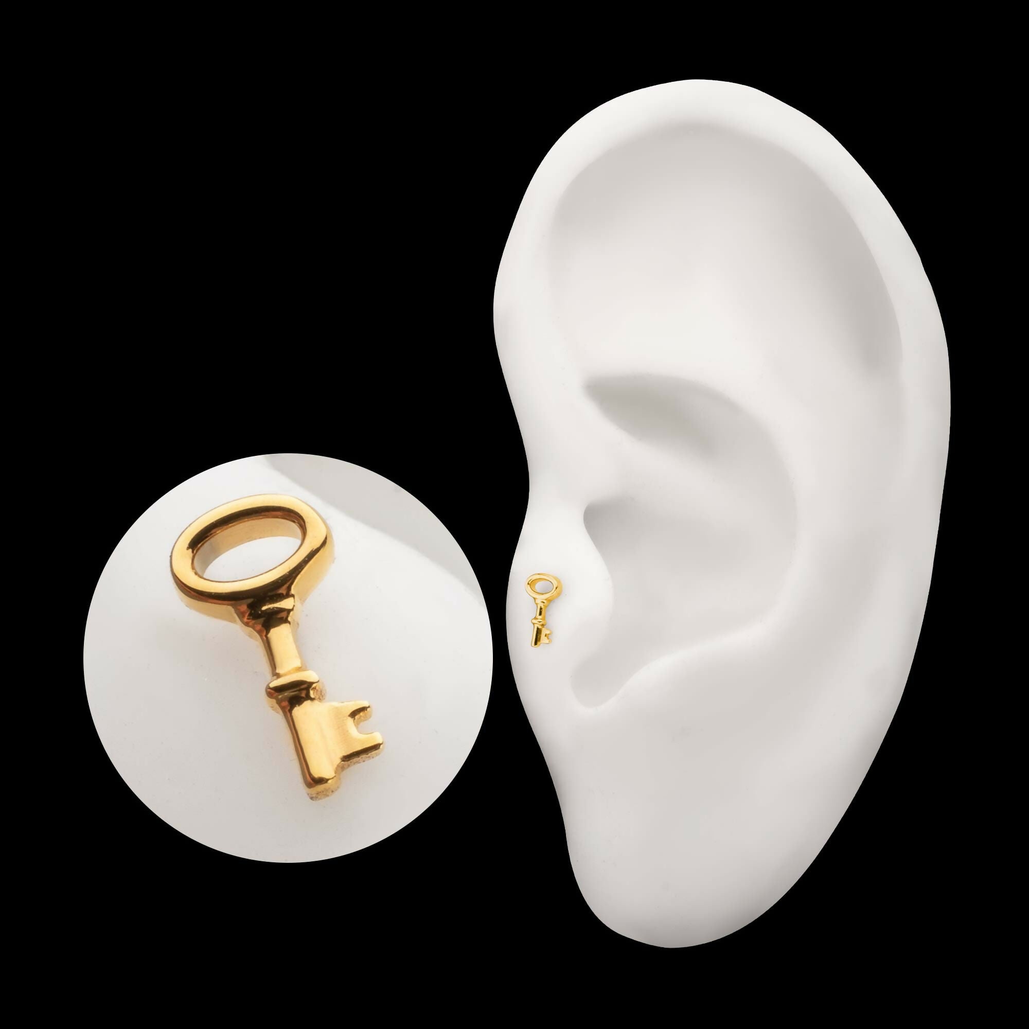 24Kt Gold PVD Titanium Threadless Key Top