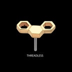 14Kt Gold Threadless Honeycomb Top