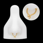 24Kt Gold PVD Titanium Snake Front Facing Hinged Segment Clicker Hoop Earring / Nosering