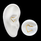24Kt Gold PVD Titanium Heart Shape Hinged Segment Clicker Hoop Earring / Nosering