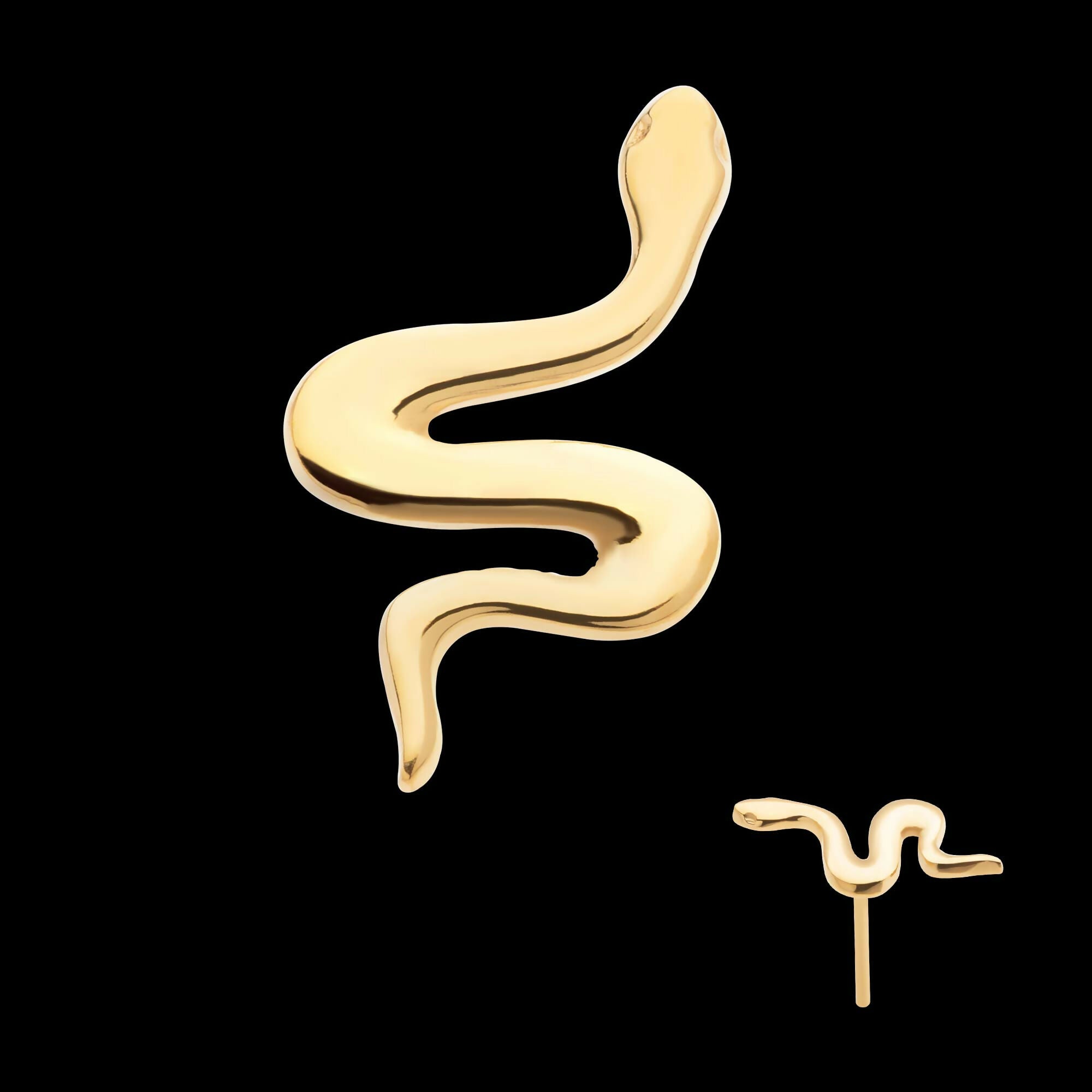 24Kt Gold PVD Titanium Threadless Snake Top