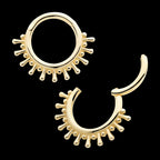 14Kt Yellow Gold 11-Spike Edge Hinged Segment Clicker