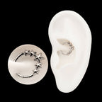 5-Star Cluster Hoop Front Facing Hinged Segment Clicker Earring / Nosering – Titanium