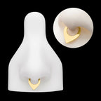 24Kt Gold PVD Titanium Teardrop Flat Hoop Front Facing Hinged Segment Clicker Earring / Nosering