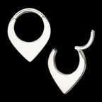 Teardrop Flat Hoop Front Facing Hinged Segment Clicker Earring / Nosering – Titanium