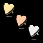 14Kt Gold Threadless Heart Top