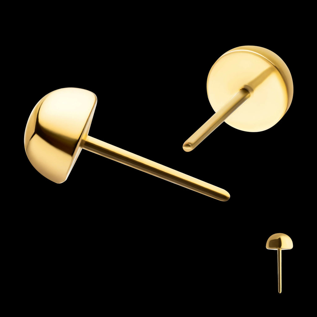 24Kt Gold PVD Titanium Threadless Dome Top