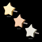 14Kt Gold Threadless Star Top